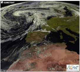 Imágenes de nubes desde satélite